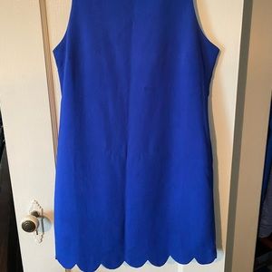 Vibrant blue dress, scalloped, size S